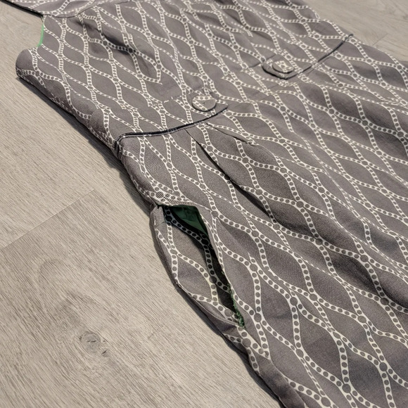 Robbie Bee Grey White Trellis Pattern Cowl Neckline Shift Dress Size 12 - Picture 8 of 8